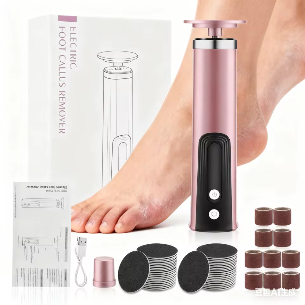 Cordless Rechargeable Pedicure Device - 2-in-1 Callus Remover & Nail File