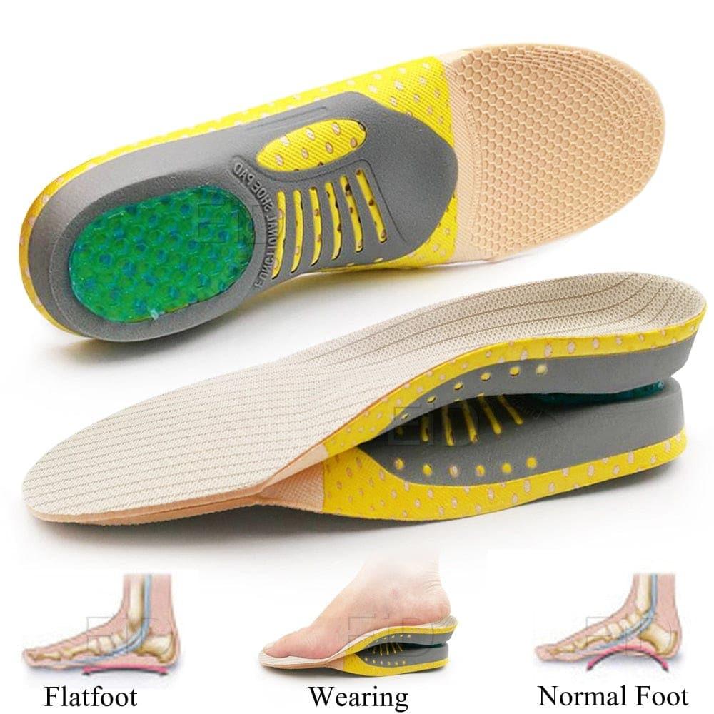 2 Pack Gel Insoles for Flat Feet and Plantar Fasciitis Relief