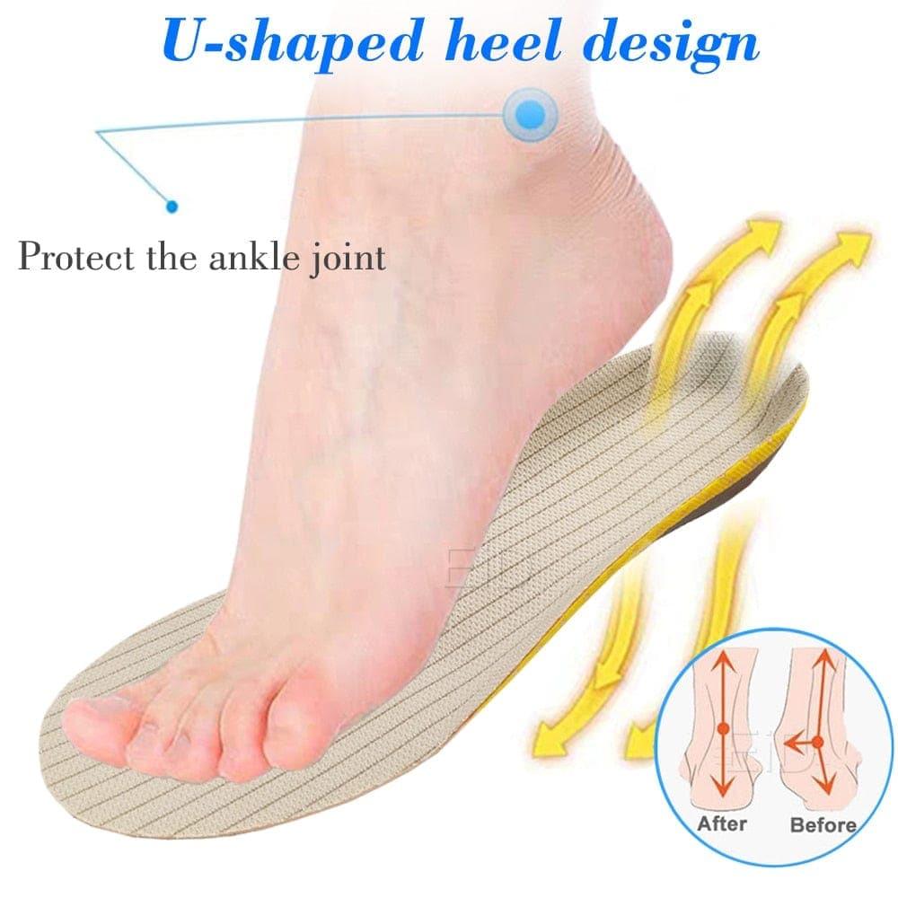 2 Pack Gel Insoles for Flat Feet and Plantar Fasciitis Relief