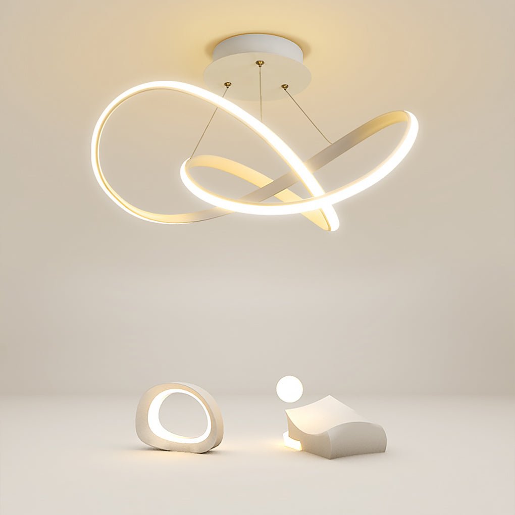 20'' Modern LED Ribbon Flush Mount Ceiling Lights for Living Room