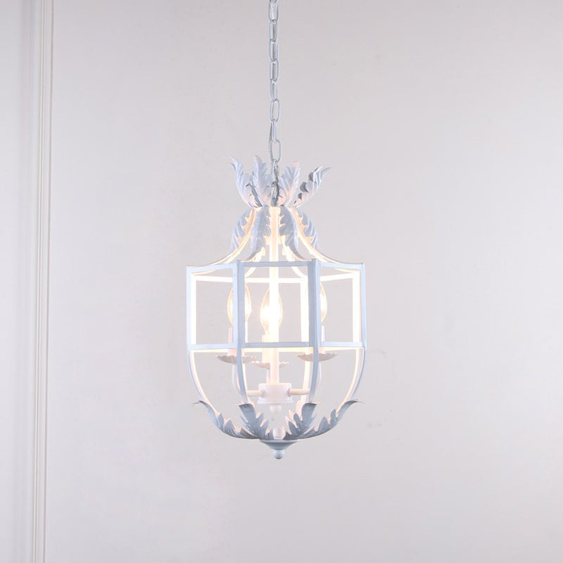 Taavita 3 Heads Chandelier Lamp Rustic Living Room Pendant Lighting with Wire Cage Metal Shade