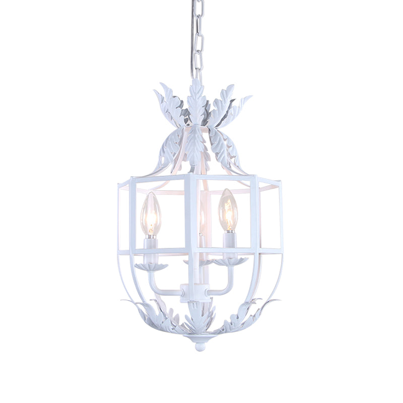Taavita 3 Heads Chandelier Lamp Rustic Living Room Pendant Lighting with Wire Cage Metal Shade