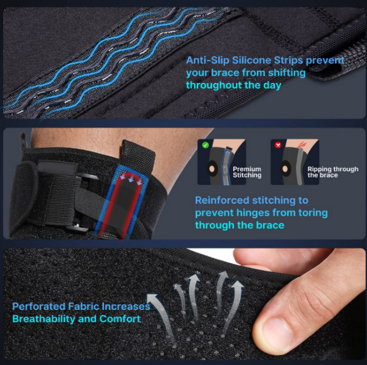 Knee Brace with Adjustable Hinges for Meniscus Injury Support