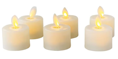 Set of 6 Lifelike LED Candles with Convenient Remote Control