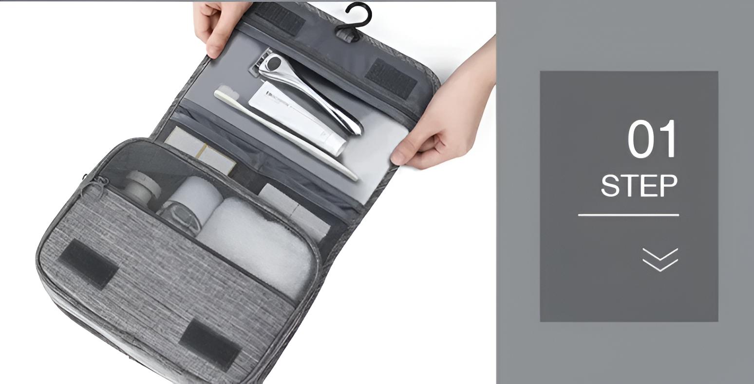 Toiletry Organizer Bag for Men - Hanging Travel Case