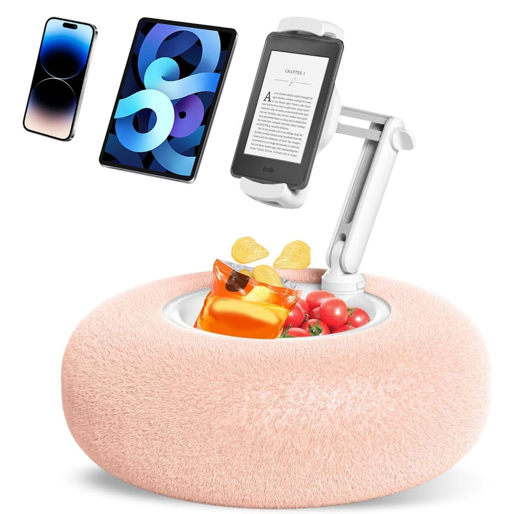 Cozy Phone Stand with Snack Bowl and Soft Pillow
