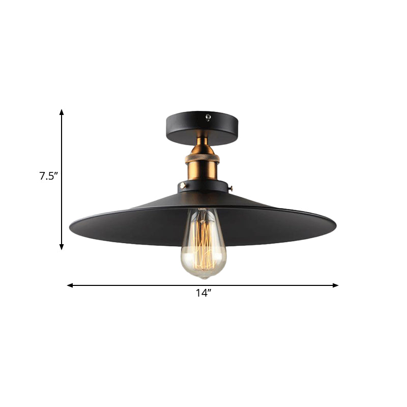 Taavita Semi Mount Tapered 1-Head Close to Ceiling Lighting Factory Iron Dining Room Light