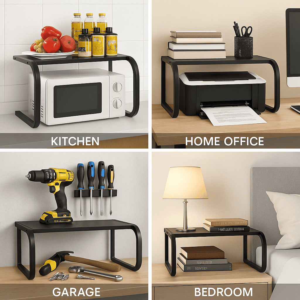 Space-Saving Kitchen Shelf for Countertops - No Drilling Required