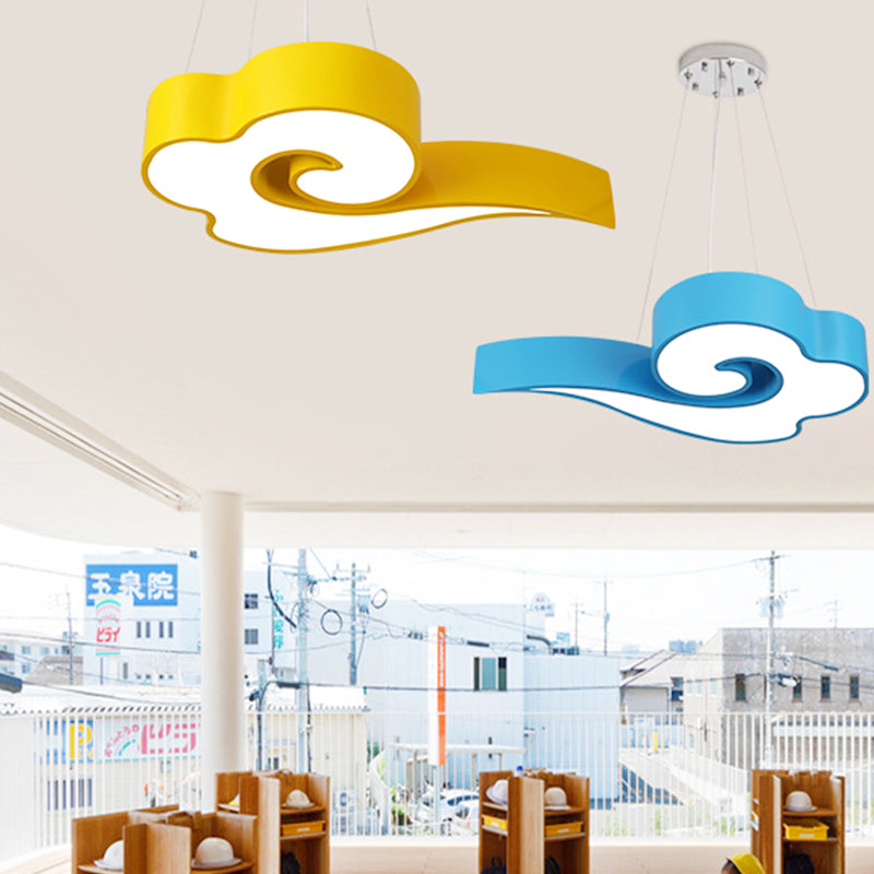 18" / 22.5" Wide Cloud Cover Herb Pasta - Acrylic - LED Hanging Light in Taavita for Children's Room, Third Gang/White Light
