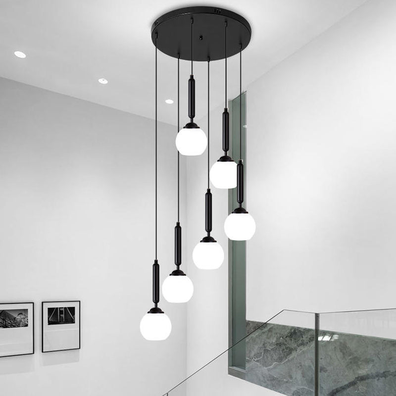 Taavita Glass Global Multiple Hanging Light Suspension Lighting Simplicity for Stairs