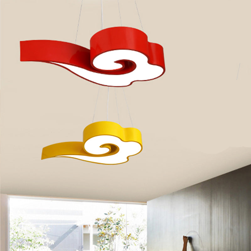18"/22.5" Wide Cloud Ceiling Chandelier Macaron Acrylic LED Hanging Light in Red/Yellow/Blue/Green for Children Room, Third Gear/White Light Blue Clearhalo 'Ceiling Lights' 'Pendant Lights' 'Pendants' Lighting' 202541_d19aa688-5e81-4723-ae3b-57f04313e0c8