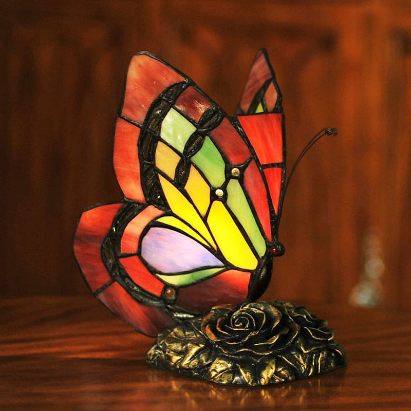 Charming Butterfly Floral Resin Table Lamp