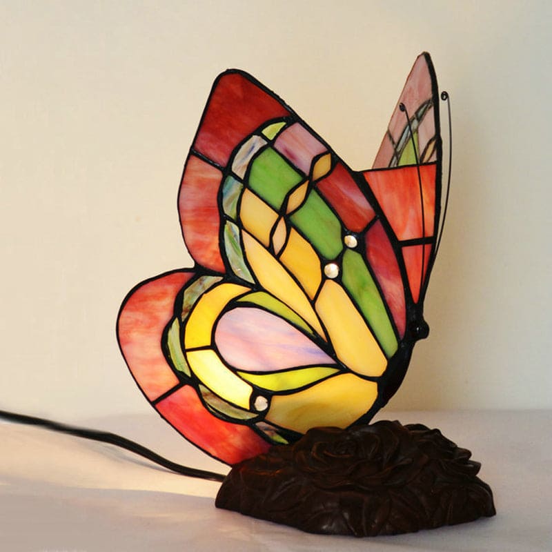 Charming Butterfly Floral Resin Table Lamp