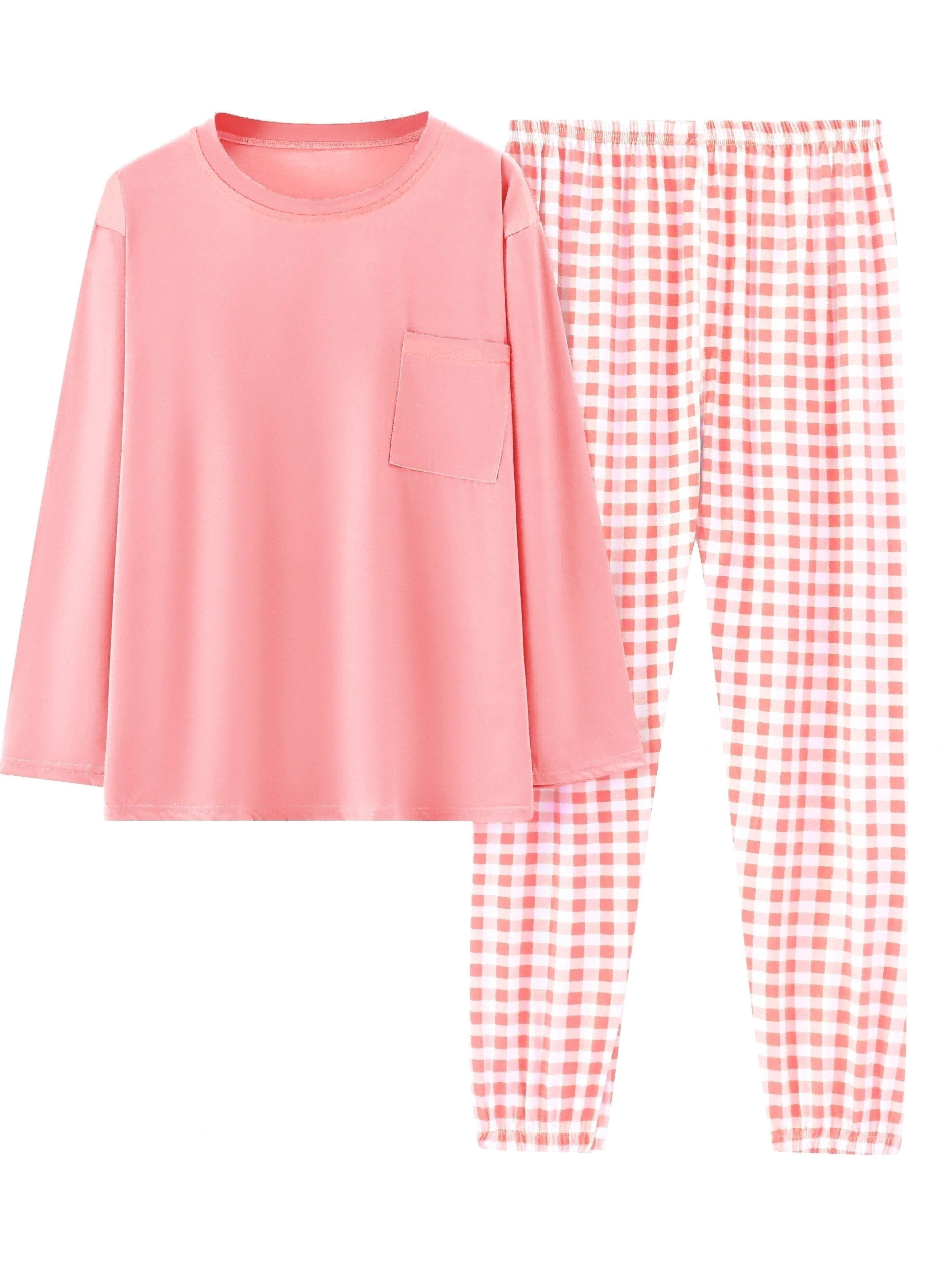 Plus Size Pajama Set | Long Sleeve | Comfortable Stretch Fit | Polyester