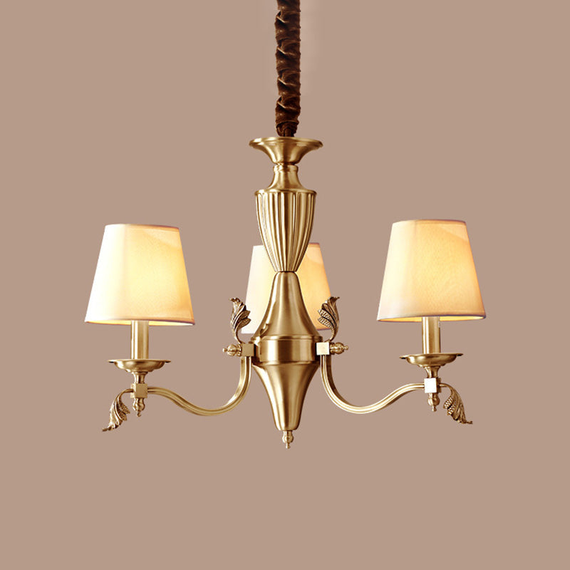 Taavita Candelabra Ceiling Lighting Modern Metallic Chandelier Light Fixture with Tapered Fabric Shade - 20 to 24 Inch 25 Inch & Above, 3 5 6 8 10 Lights, Beige Shade, 1 Tier