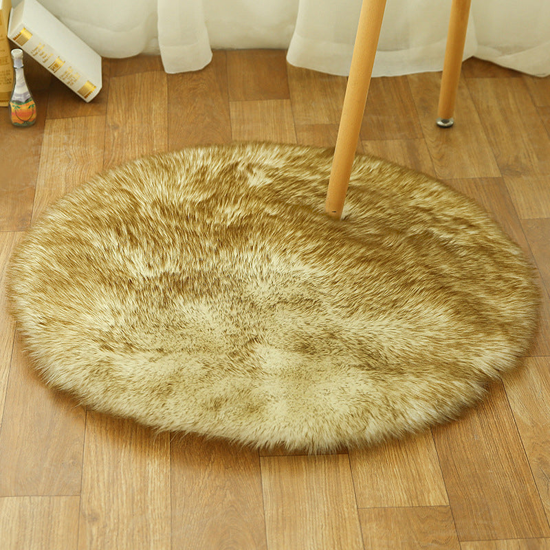 Comfort Girls Room Foot Rug Multicolor Plain Carpet Shag Pet Friendly Machine Washable Non-Slip Rug White-Yellow Clearhalo 'Area Rug' 'Casual' 'Rugs' Rug' 2070543