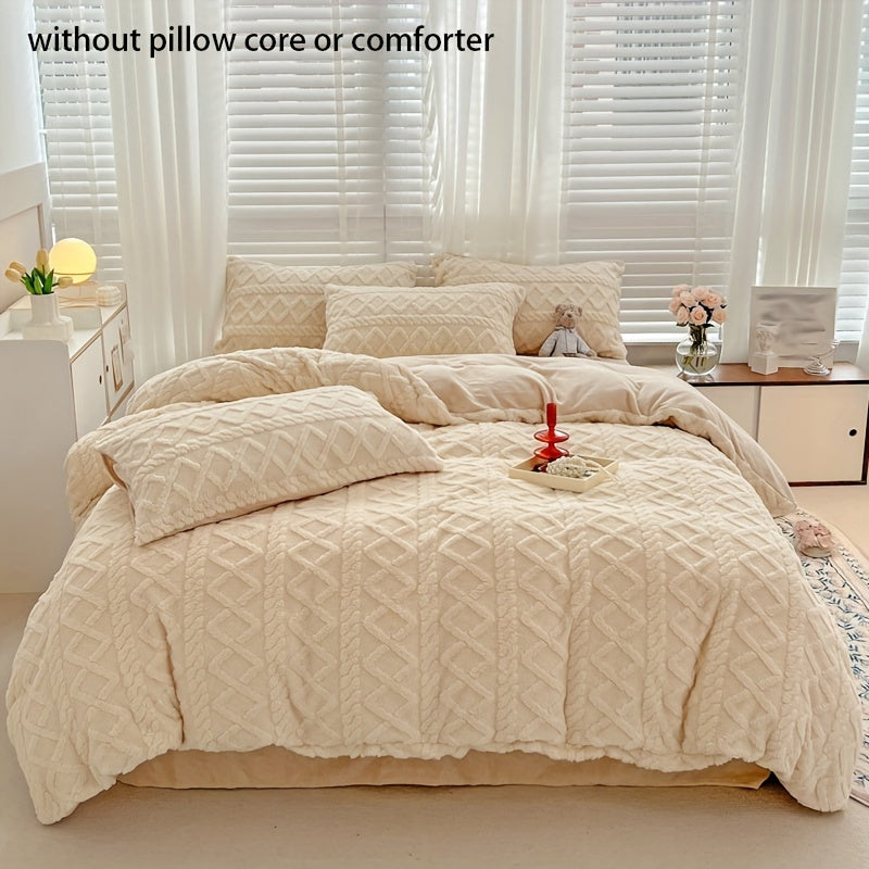 Velvet Quilt Cover Set | Plush Softness | Cozy Warmth All Seasons | Polyester