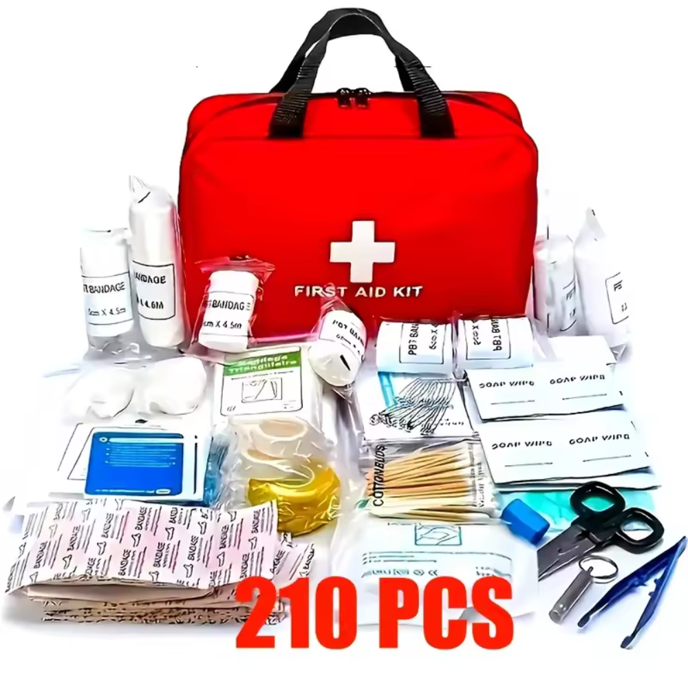 First Aid Kit with 210 Items and Emergency Bag for Home, Travel, Outdoor
