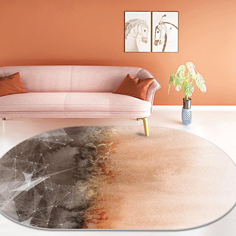 Trendy Multi-Color Nordic Rug Polyester Abstract Geometry Carpet Pet Friendly Non-Slip Backing Washable Rug for Bedroom Dark Pink Clearhalo 'Area Rug' 'Rug' 2106903