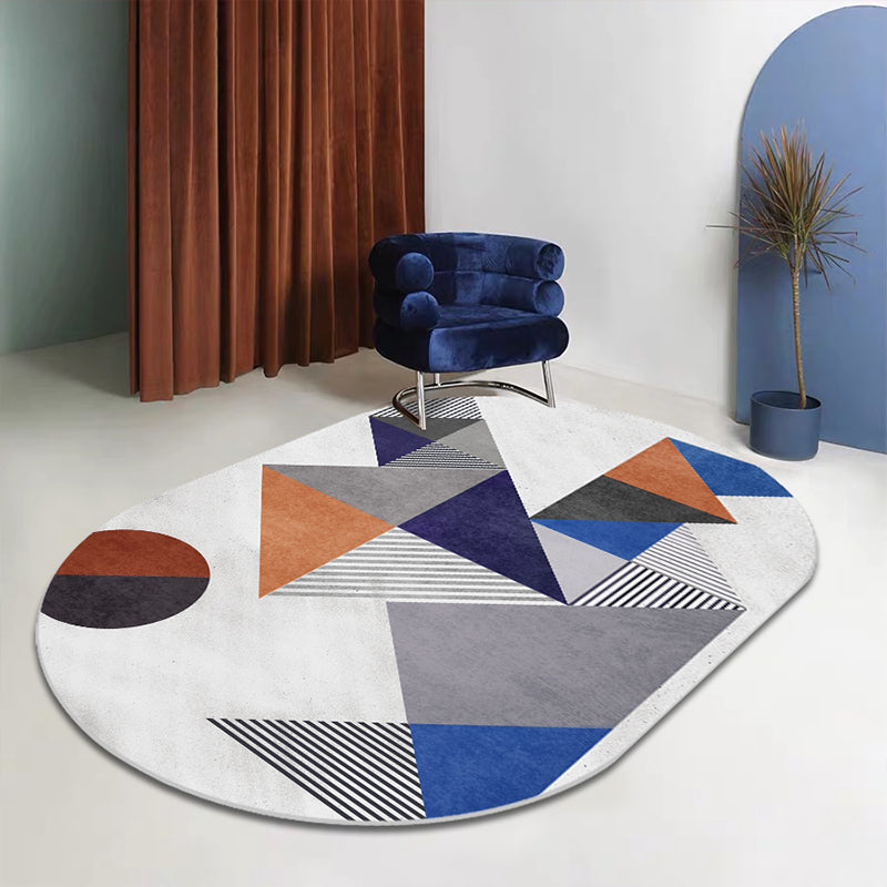 Trendy Multi-Color Nordic Rug Polyester Abstract Geometry Carpet Pet Friendly Non-Slip Backing Washable Rug for Bedroom Brown Clearhalo 'Area Rug' 'Rug' 2106892