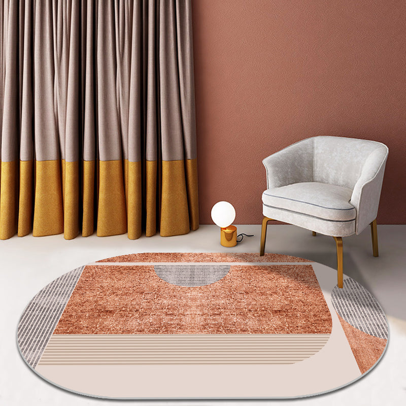 Trendy Multi-Color Nordic Rug Polyester Abstract Geometry Carpet Pet Friendly Non-Slip Backing Washable Rug for Bedroom Yellow-Red Clearhalo 'Area Rug' 'Rug' 2106902