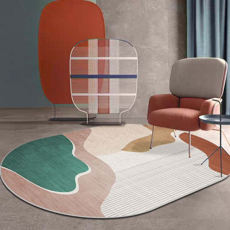 Trendy Multi-Color Nordic Rug Polyester Abstract Geometry Carpet Pet Friendly Non-Slip Backing Washable Rug for Bedroom Dark Gray Clearhalo 'Area Rug' 'Rug' 2106897