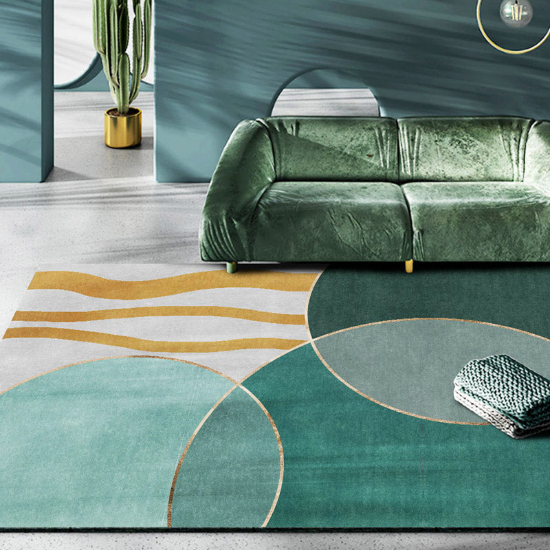 Retro Abstract Line Art Rug Multi Colored Mid-Century Rug Synthetics Washable Stain Resistant Anti-Slip Rug for Living Room Yellow Clearhalo 'Area Rug' 'Rug' 2106941