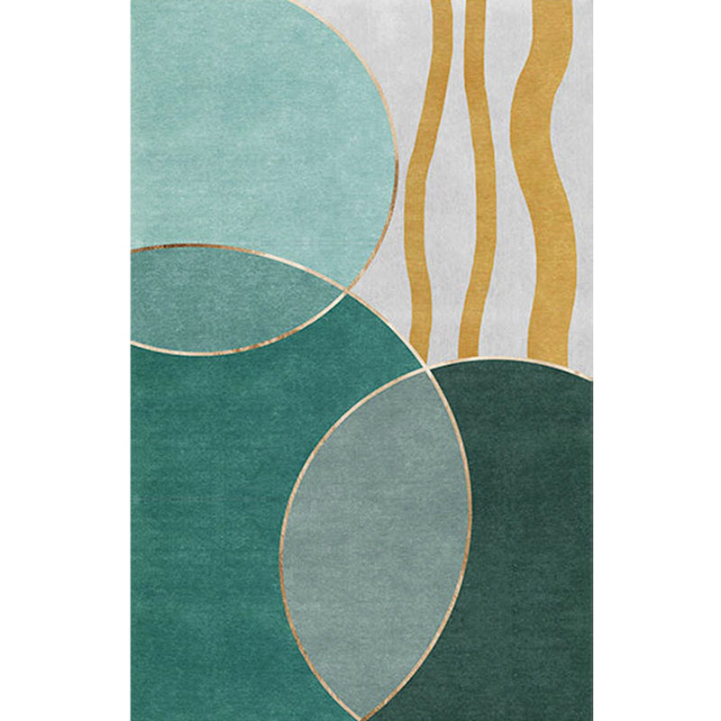 Taavita Multi-Colored Abstract Line Art Rug - Mid-Century Design, Synthetics, Washable, Stain Resistant, Anti-Slip Rug for Living Room