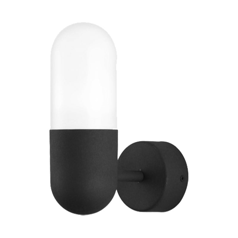 Taavita Capsule Metal Wall Sconce Light Postmodern 1 Light Black/Gray/White Wall Mounted Light for Bedroom Indoor