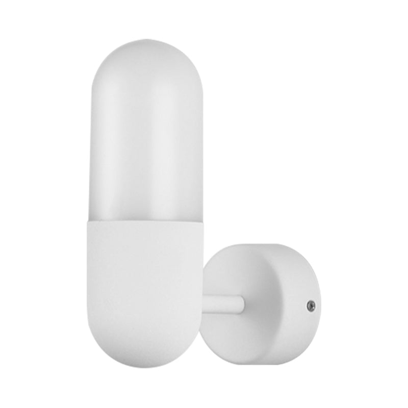 Taavita Capsule Metal Wall Sconce Light Postmodern 1 Light Black/Gray/White Wall Mounted Light for Bedroom Indoor