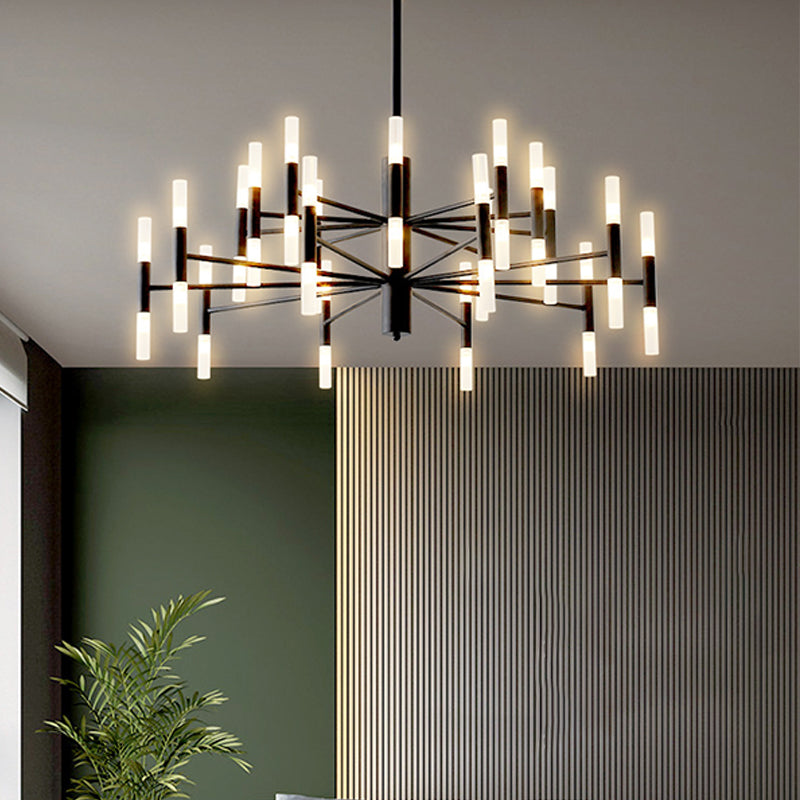 Radial Shaped Living Room Ceiling Lighting Metallic Postmodern LED Chandelier Light Fixture Clearhalo 'Ceiling Lights' 'Chandeliers' 'Modern Chandeliers' 'Modern' Lighting' 2121272