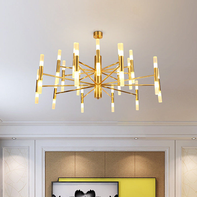 Radial Shaped Living Room Ceiling Lighting Metallic Postmodern LED Chandelier Light Fixture Clearhalo 'Ceiling Lights' 'Chandeliers' 'Modern Chandeliers' 'Modern' Lighting' 2121274