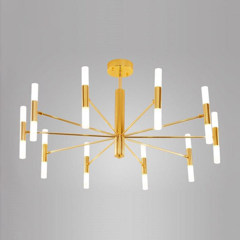 Radial Shaped Living Room Ceiling Lighting Metallic Postmodern LED Chandelier Light Fixture 20 Black Clearhalo 'Ceiling Lights' 'Chandeliers' 'Modern Chandeliers' 'Modern' Lighting' 2121266