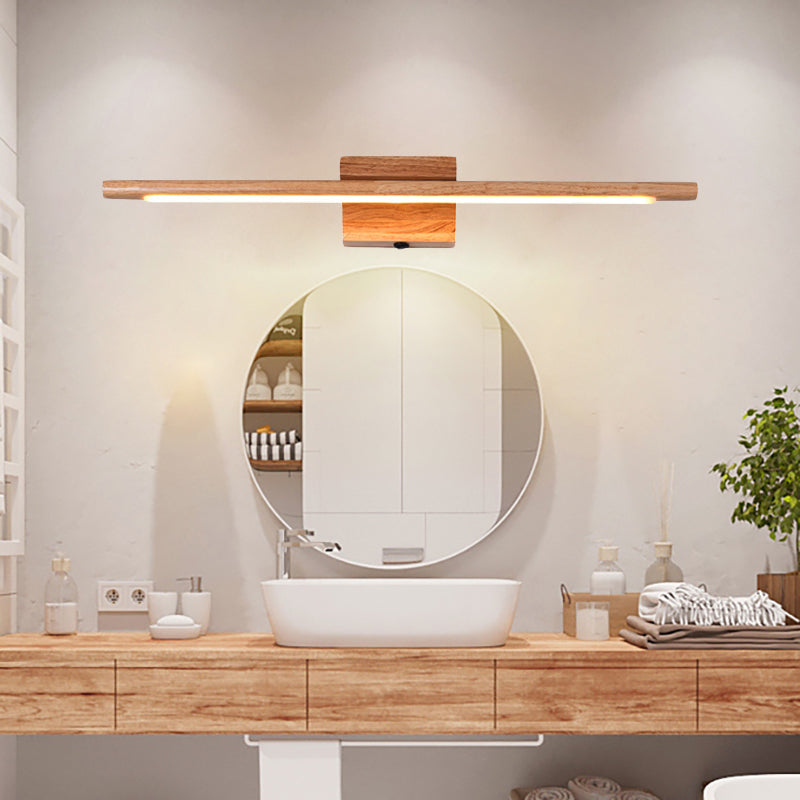 Slim Wood Taavita Modern LED Beige Wall Mounted Lacked in Time/Water Light