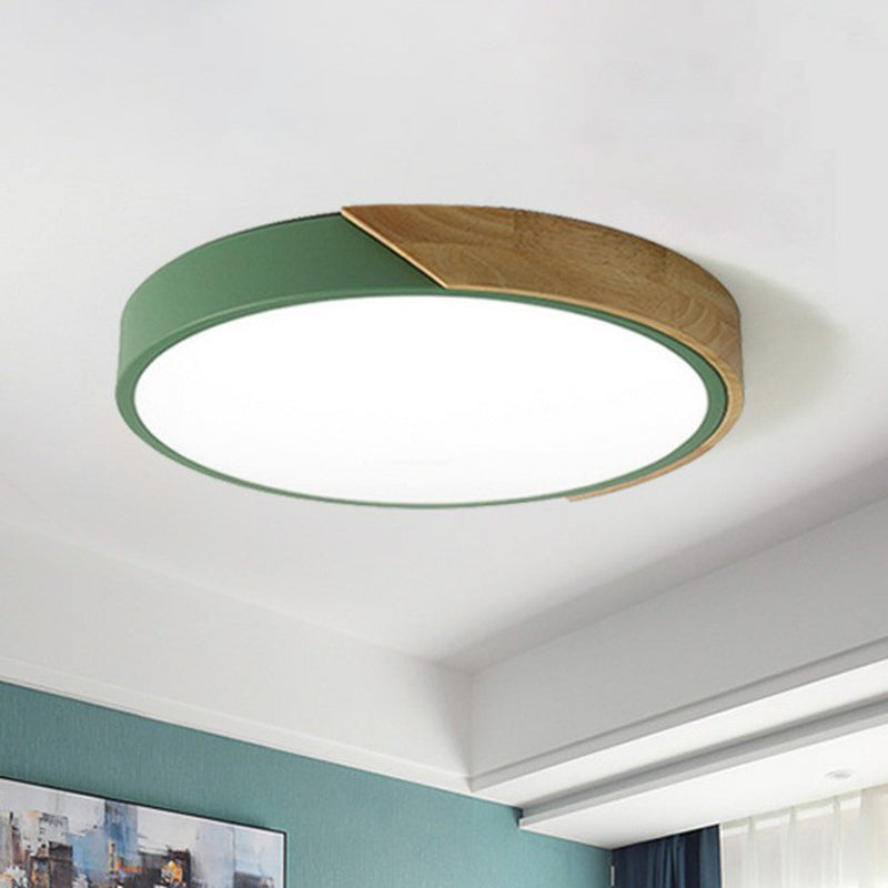 Round Shaped Bedroom LED Flush Mount Lighting Metallic Nordic Style Flush Mount Ceiling Light Pink Clearhalo 'Ceiling Lights' 'Close To Ceiling Lights' 'Close to ceiling' 'Flush mount' Lighting' 2162248