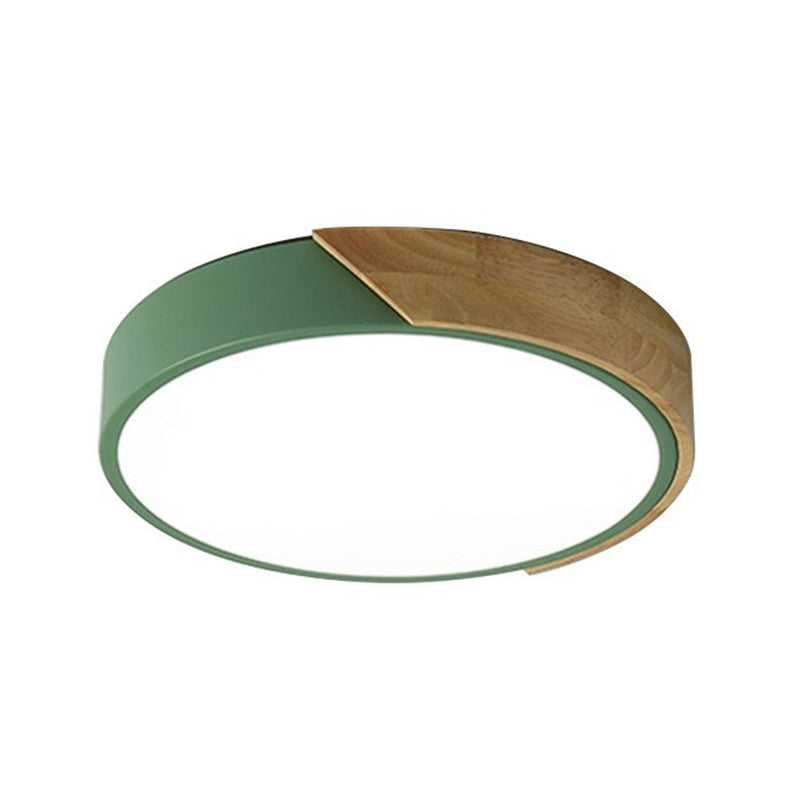 Round Shaped LED Ceiling Light - Metallic Nordic Style Flush Mount Lighting for Taavita Bedroom