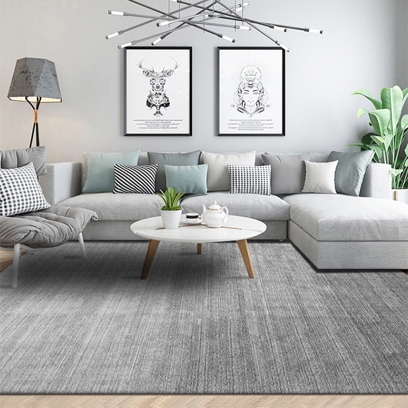 Minimal Multi-Color Plain Rug Polyester Steampunk Washable Stain Resistant Anti-Slip Backing Carpet for Living Room by Taavita
