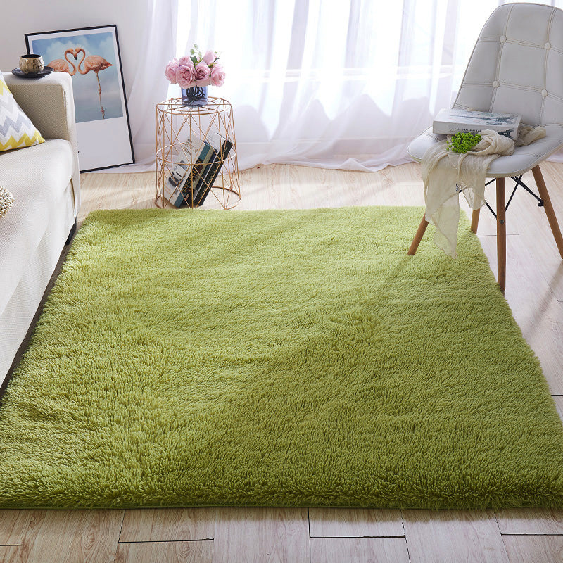 Multi-Color Home Area Rug Nordic Plain Rug Fluffy Machine Washable Stain Resistant Anti-Slip Backing Rug with Braided Trim White Clearhalo 'Area Rug' 'Casual' 'Rugs' Rug' 2172228