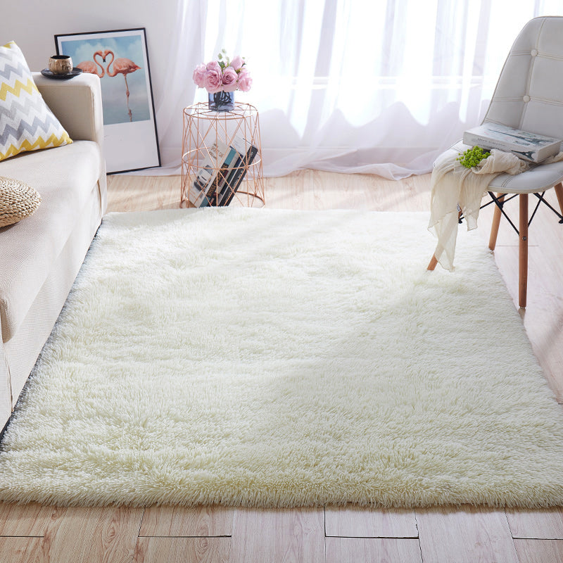 Multi-Color Home Area Rug Nordic Plain Rug Fluffy Machine Washable Stain Resistant Anti-Slip Backing Rug with Braided Trim Clearhalo 'Area Rug' 'Casual' 'Rugs' Rug' 2172229