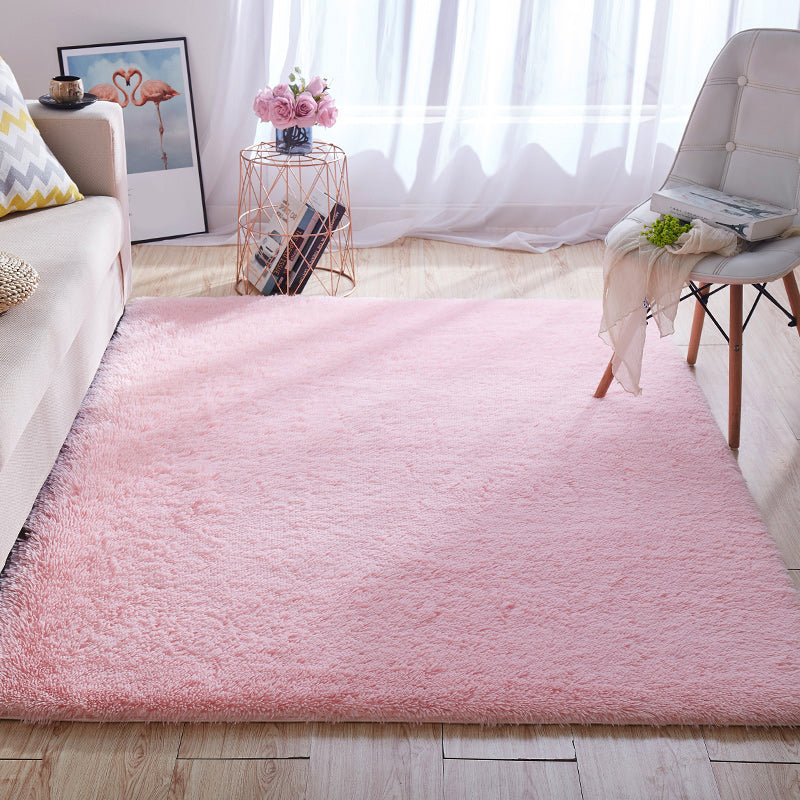 Multi-Color Home Area Rug Nordic Plain Rug Fluffy Machine Washable Stain Resistant Anti-Slip Backing Rug with Braided Trim Royal Blue Clearhalo 'Area Rug' 'Casual' 'Rugs' Rug' 2172231