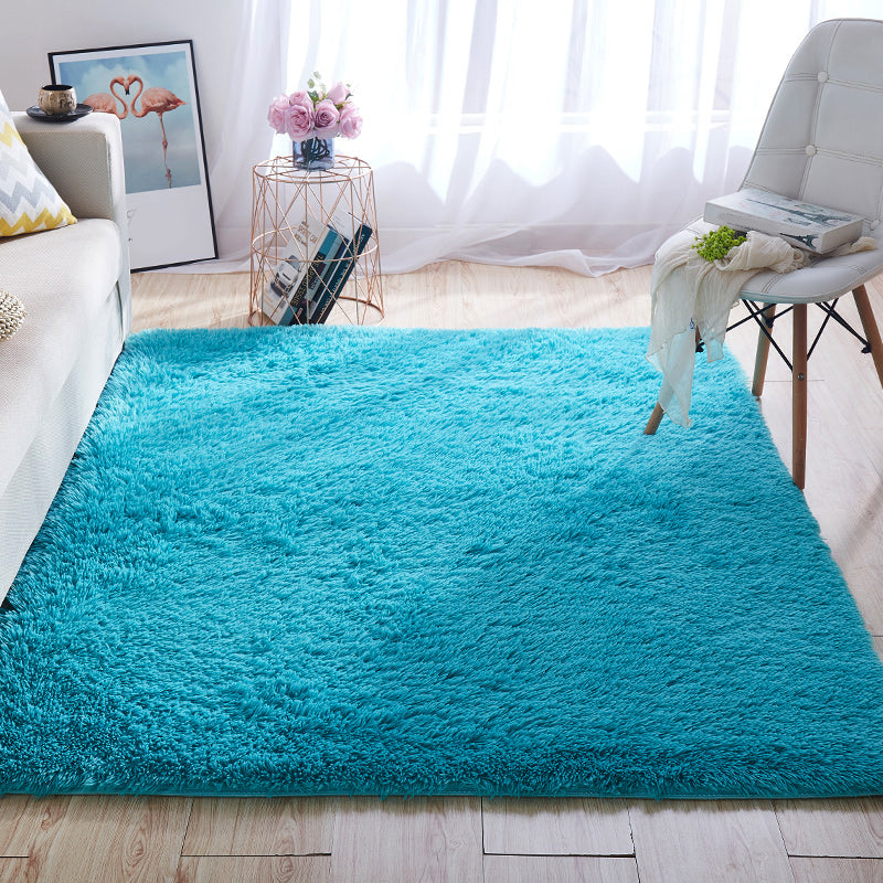 Multi-Color Home Area Rug Nordic Plain Rug Fluffy Machine Washable Stain Resistant Anti-Slip Backing Rug with Braided Trim Clearhalo 'Area Rug' 'Casual' 'Rugs' Rug' 2172232