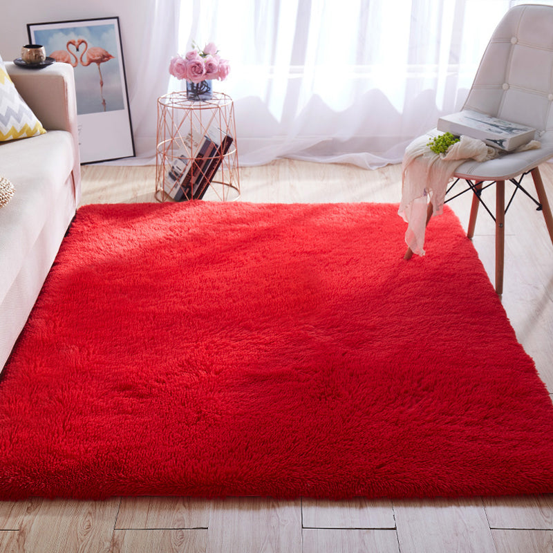 Multi-Color Home Area Rug Nordic Plain Rug Fluffy Machine Washable Stain Resistant Anti-Slip Backing Rug with Braided Trim Fruit Green Clearhalo 'Area Rug' 'Casual' 'Rugs' Rug' 2172236