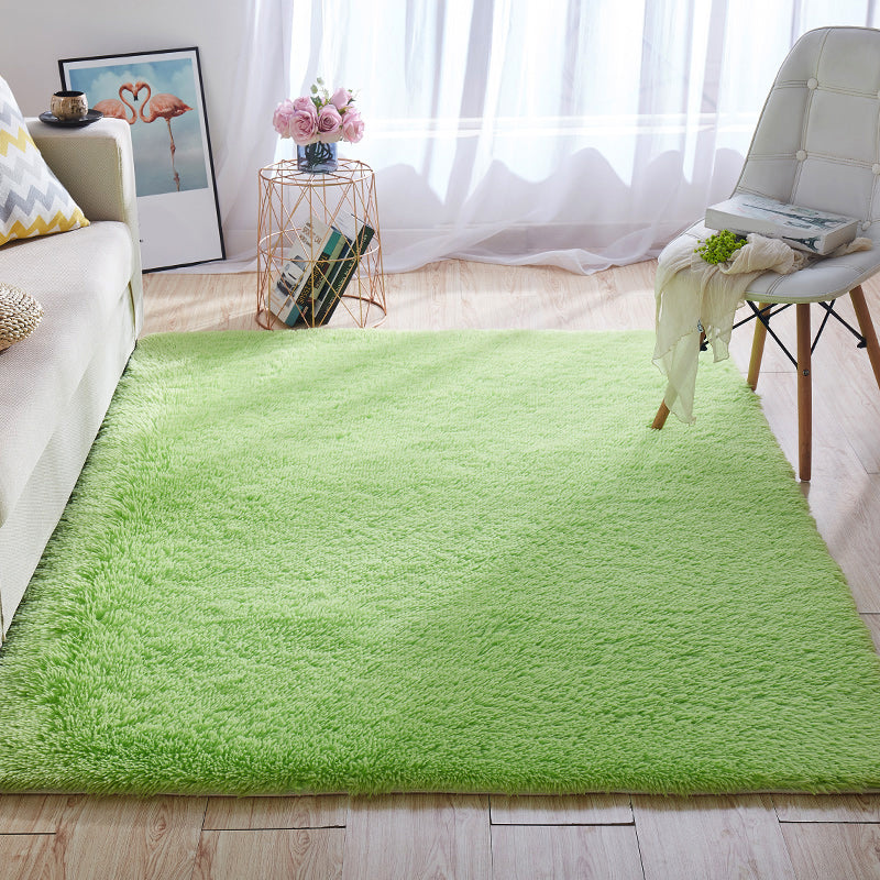 Multi-Color Home Area Rug Nordic Plain Rug Fluffy Machine Washable Stain Resistant Anti-Slip Backing Rug with Braided Trim Beige Clearhalo 'Area Rug' 'Casual' 'Rugs' Rug' 2172241