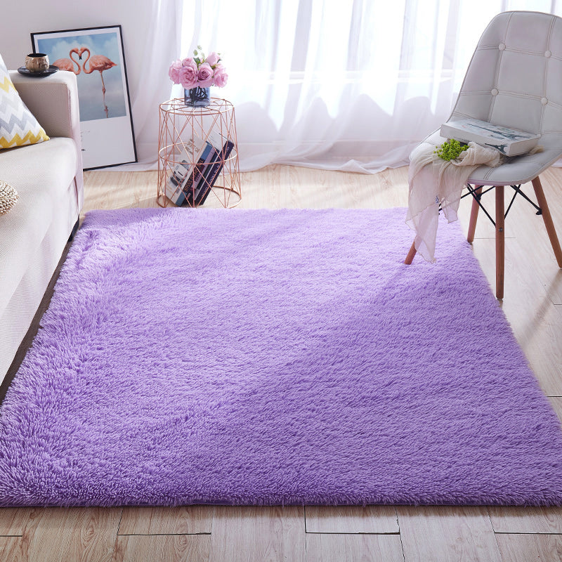Multi-Color Home Area Rug Nordic Plain Rug Fluffy Machine Washable Stain Resistant Anti-Slip Backing Rug with Braided Trim Clearhalo 'Area Rug' 'Casual' 'Rugs' Rug' 2172234