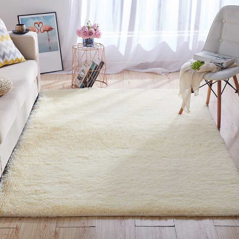 Multi-Color Home Area Rug Nordic Plain Rug Fluffy Machine Washable Stain Resistant Anti-Slip Backing Rug with Braided Trim Burgundy Clearhalo 'Area Rug' 'Casual' 'Rugs' Rug' 2172240
