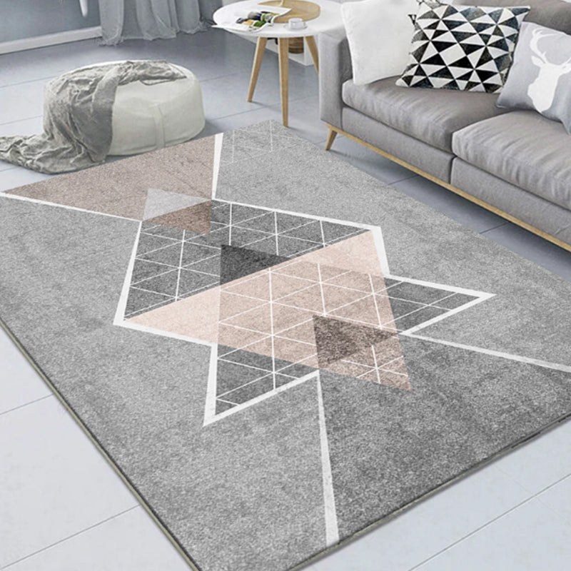 Taavita Nordic Style Multicolor Geometric Color Block Rug - Machine Washable, Stain Resistant, Anti-Slip Rug for Great Room