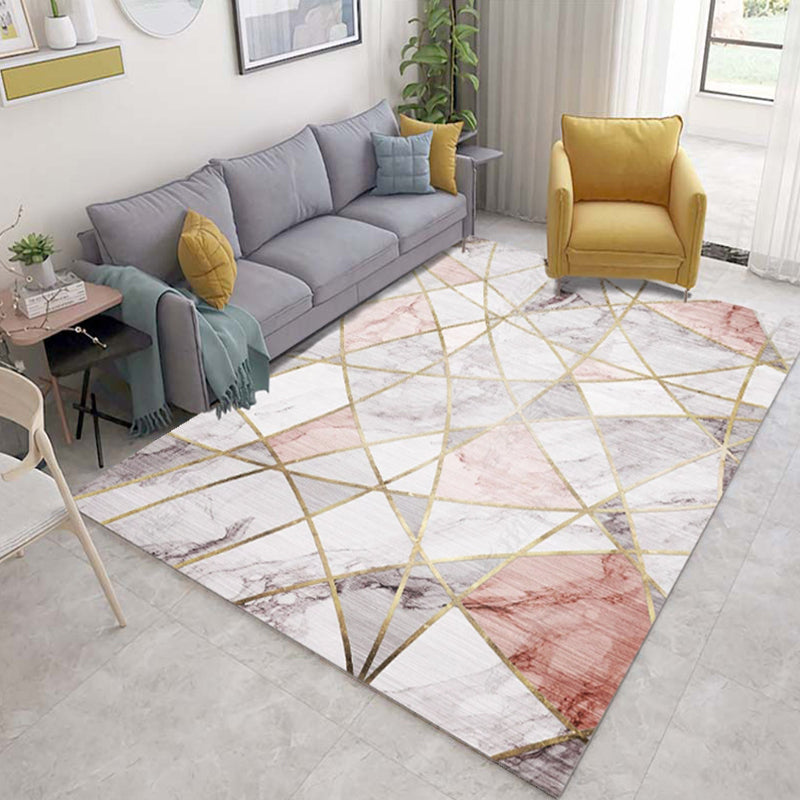 Pretty Nordic Style Rug Multicolor Geometric Color Block Rug Machine Washable Stain Resistant Anti-Slip Rug for Great Room Lake Green Clearhalo 'Area Rug' 'Modern' 'Rugs' Rug' 2184790