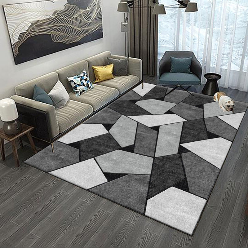 Pretty Nordic Style Rug Multicolor Geometric Color Block Rug Machine Washable Stain Resistant Anti-Slip Rug for Great Room Pink Clearhalo 'Area Rug' 'Modern' 'Rugs' Rug' 2184796