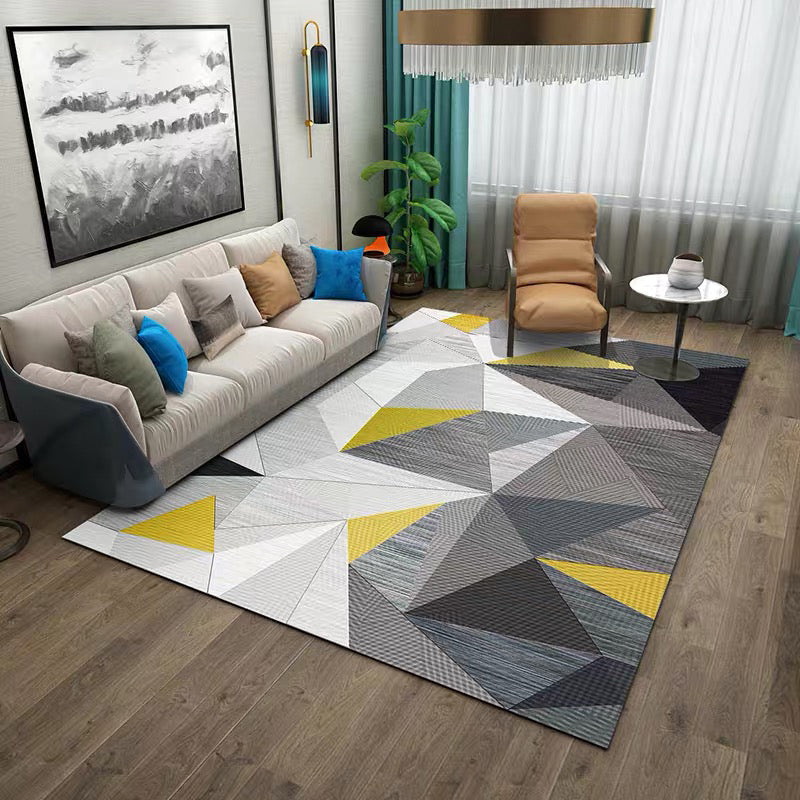 Pretty Nordic Style Rug Multicolor Geometric Color Block Rug Machine Washable Stain Resistant Anti-Slip Rug for Great Room Clearhalo 'Area Rug' 'Modern' 'Rugs' Rug' 2184793