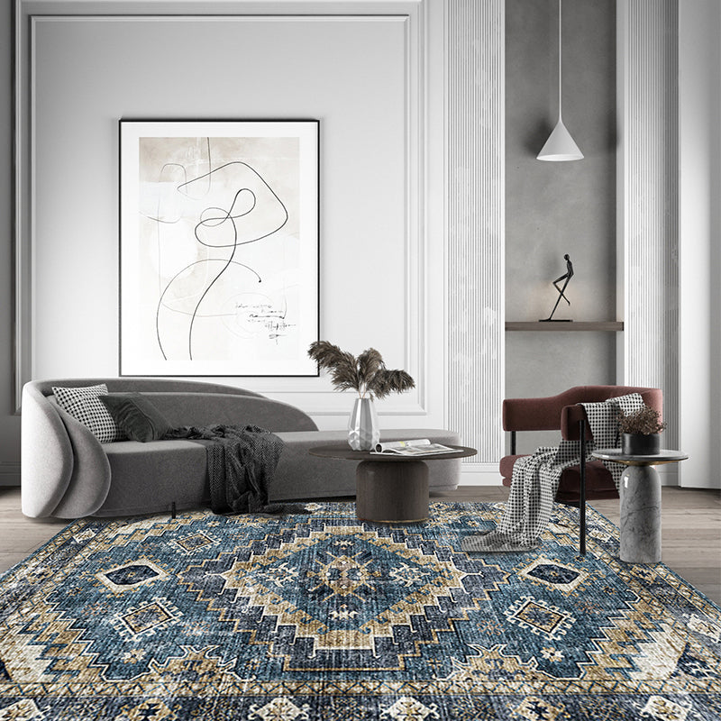Moroccan Style Print Rug Multicolor Polyester Carpet Anti-Slip Pet Friendly Machine Washable Rug for Family Room Clearhalo 'Area Rug' 'Moroccan' 'Rugs' Rug' 2185521